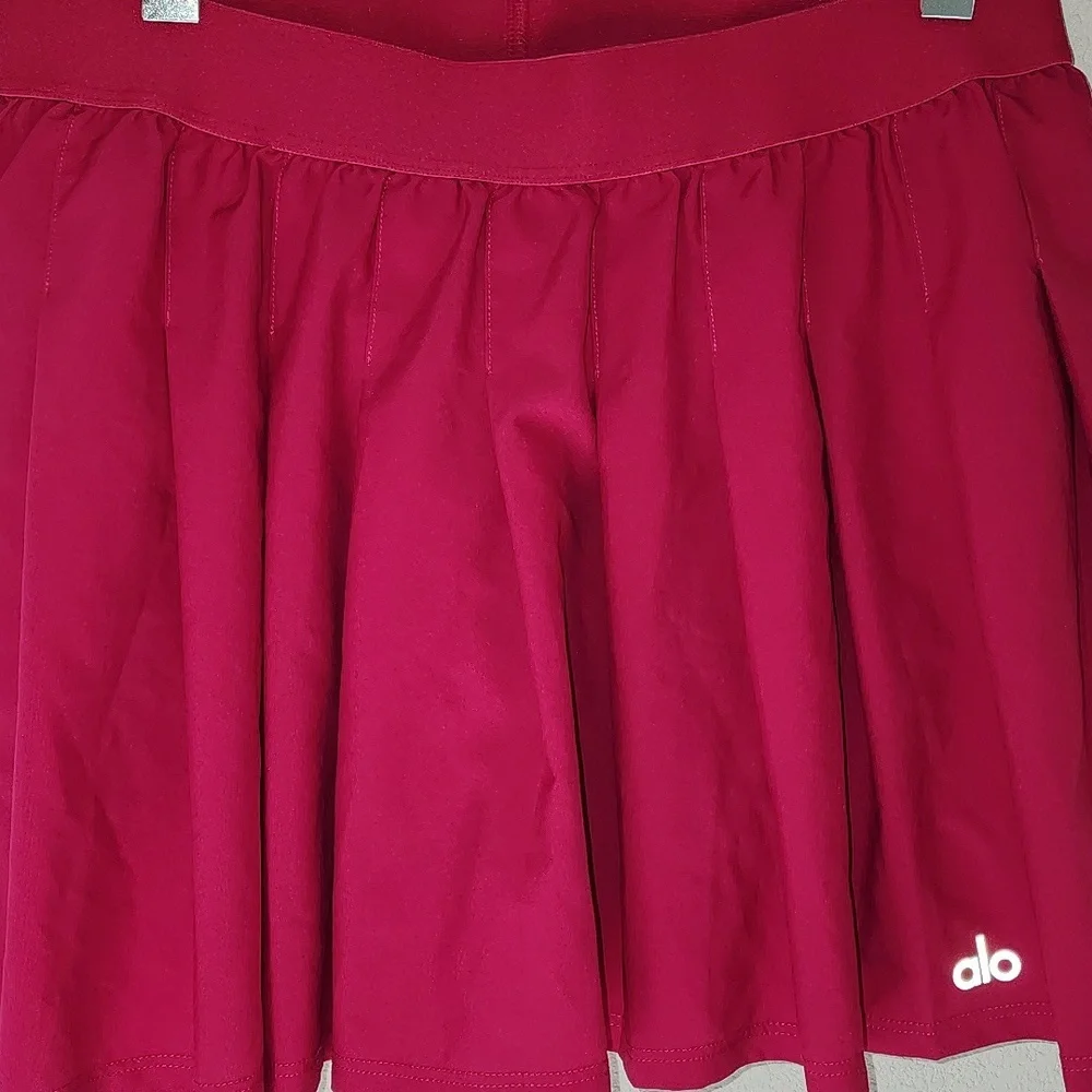 ALO Yoga Varsity Tennis Magenta Crush Pink Pleated Mini Skirt Skort Size Small